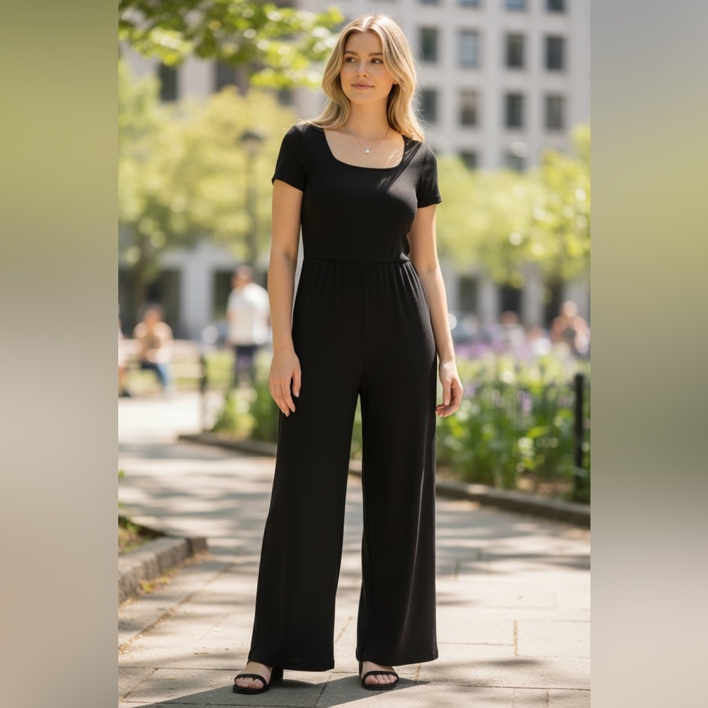 Cider Black jumpsuit perfect condition elastic in waist